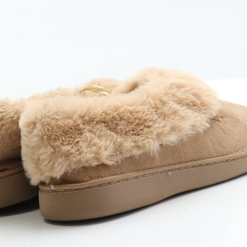 Primark Womens Brown  Faux Suede Slip On Slipper 3 36  - Size 3-4