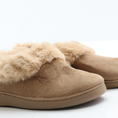Primark Womens Brown  Faux Suede Slip On Slipper 3 36  - Size 3-4