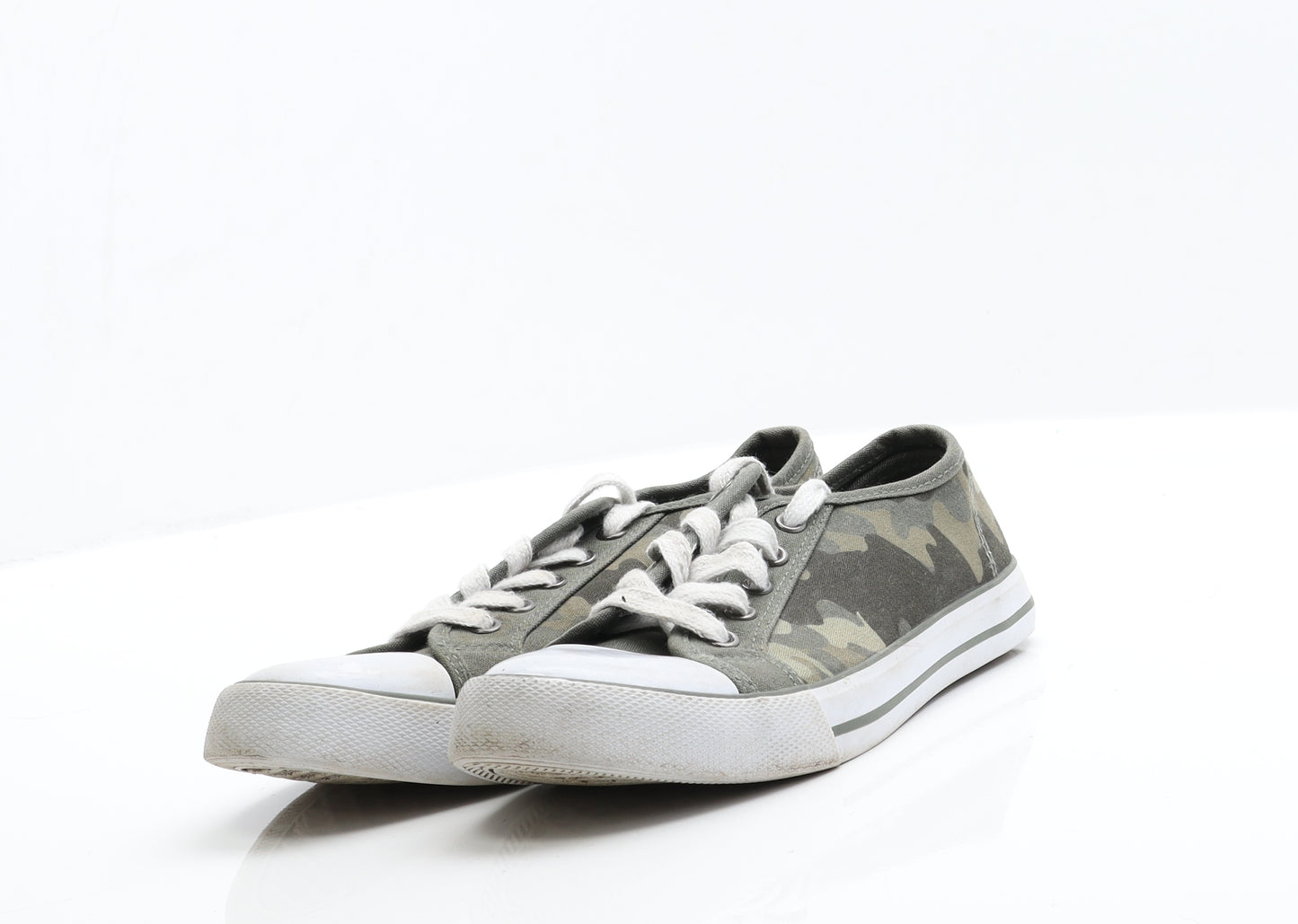 George Boys Green Camouflage Fabric Trainer Casual 2 EUR 34