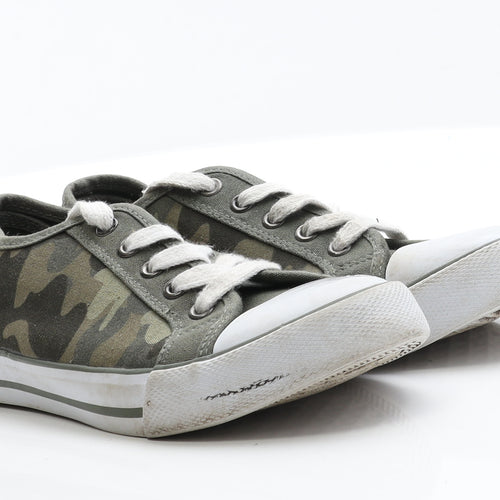 George Boys Green Camouflage Fabric Trainer Casual 2 EUR 34