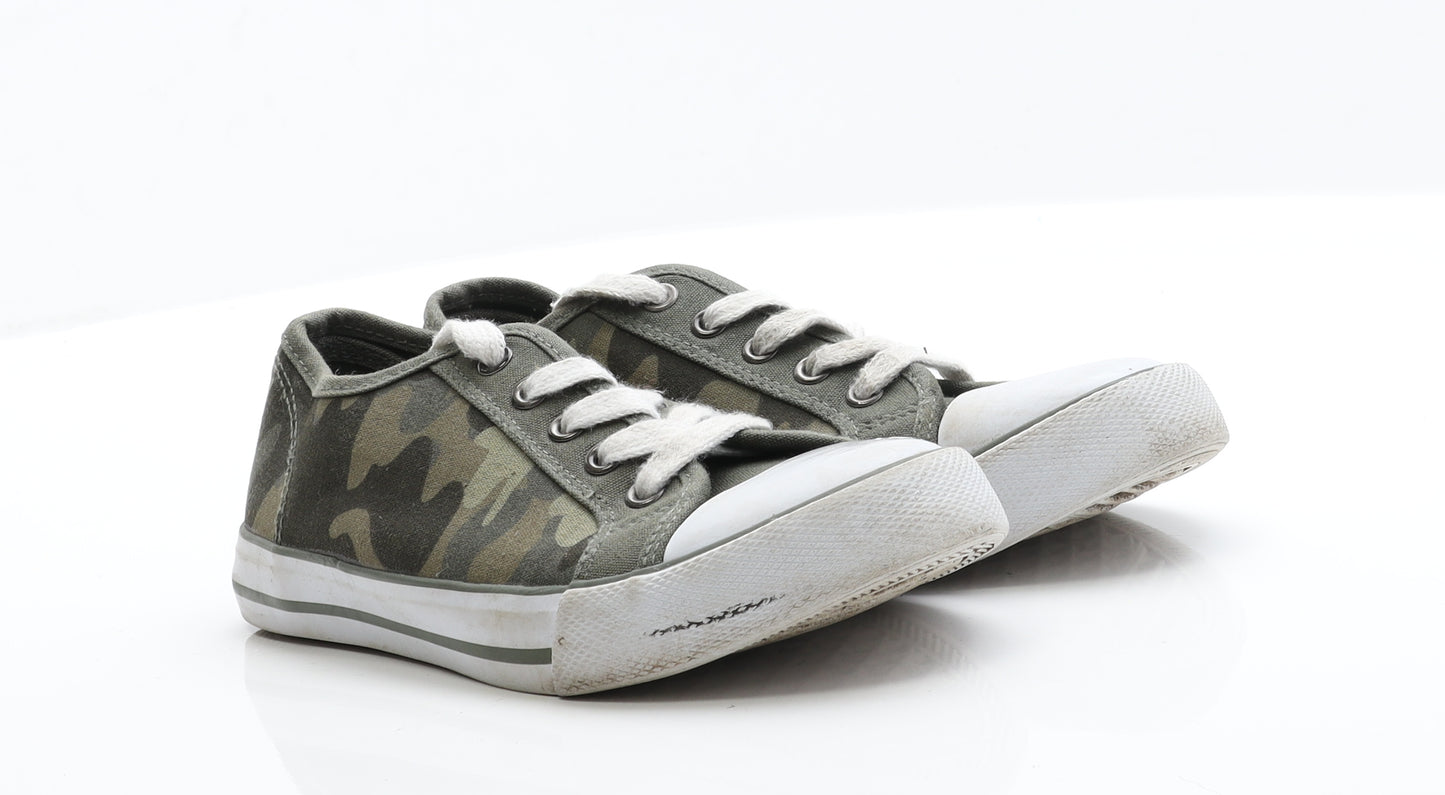 George Boys Green Camouflage Fabric Trainer Casual 2 EUR 34