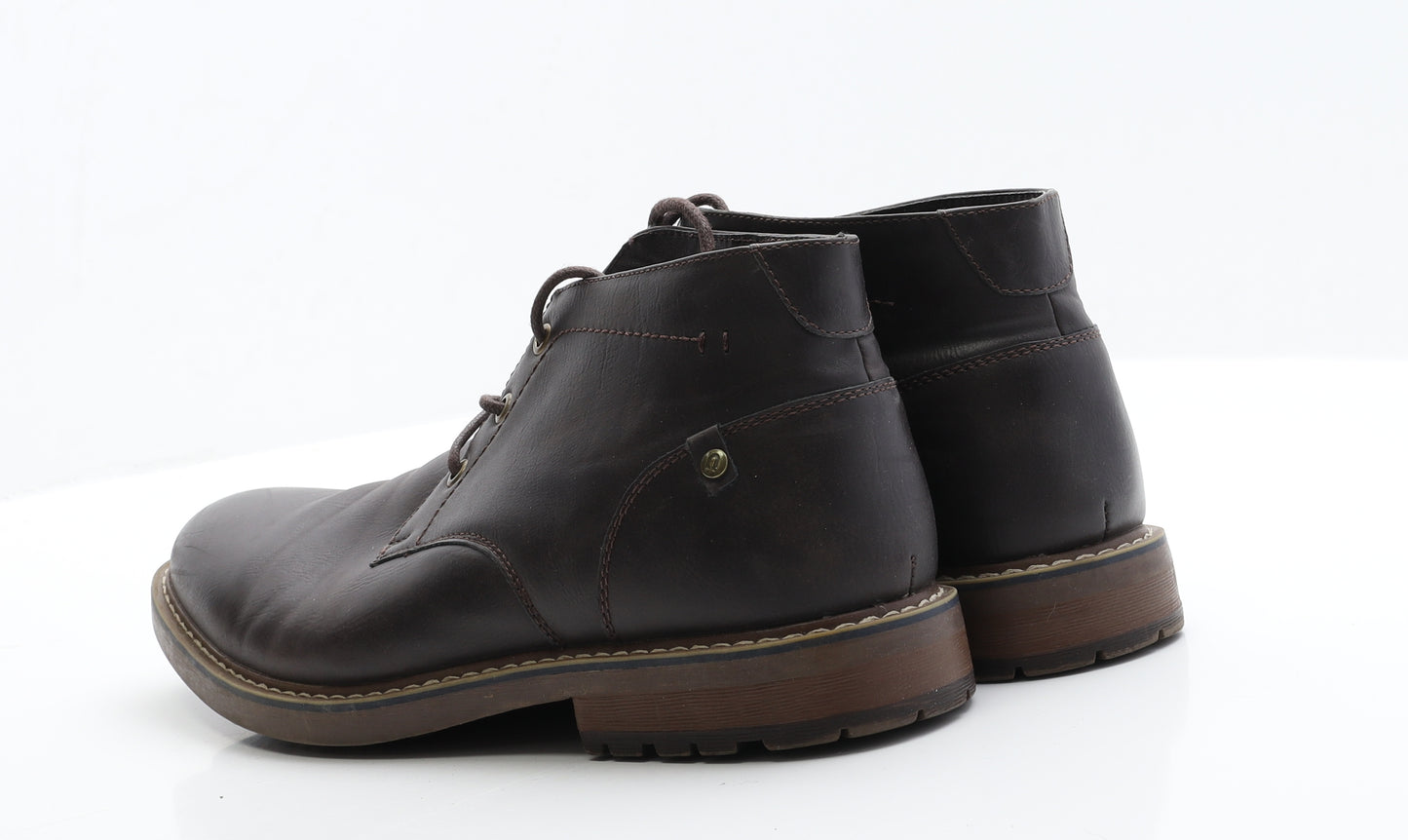 Deakins Mens Brown  Faux Leather Oxford Casual 10