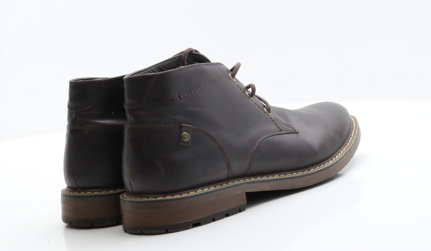 Deakins Mens Brown  Faux Leather Oxford Casual 10
