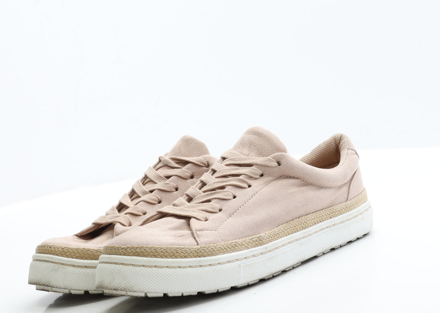 New Look Womens Pink  Faux Suede Trainer Flat 8 41