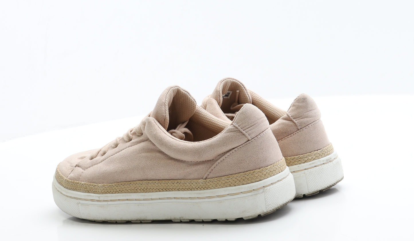 New Look Womens Pink  Faux Suede Trainer Flat 8 41