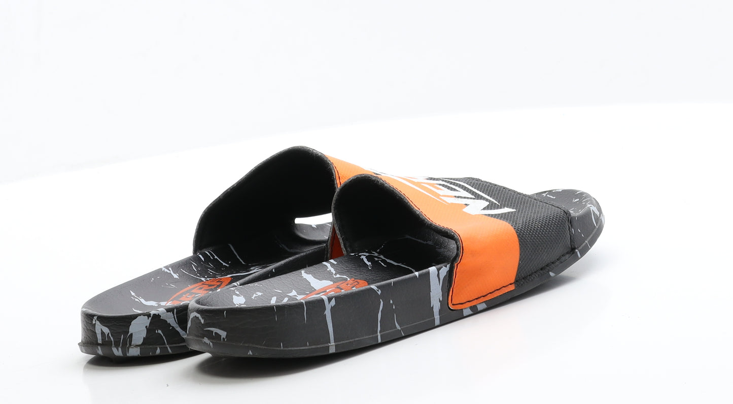 NERF Boys Black Geometric Polyester Slider Sandal 3 EUR 36  - Size 3-4, Open Toe