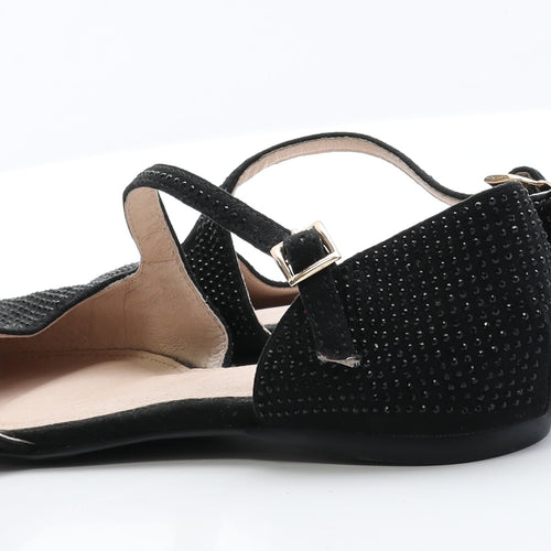 NEXT Womens Black  Faux Suede Flat  6 EUR 39