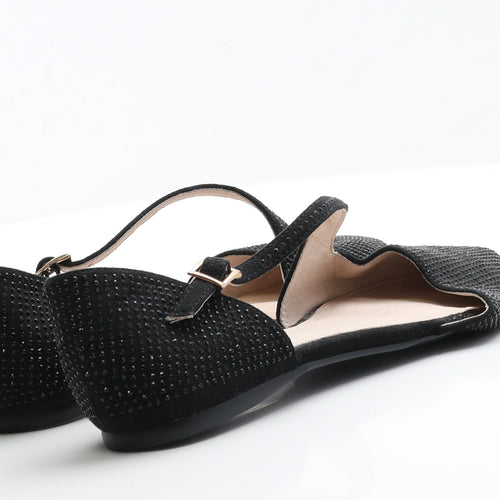 NEXT Womens Black  Faux Suede Flat  6 EUR 39