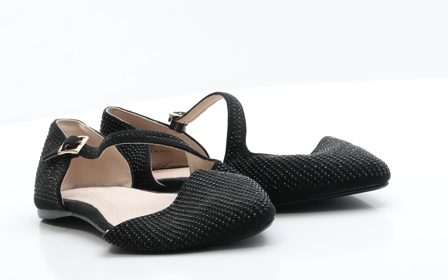 NEXT Womens Black  Faux Suede Flat  6 EUR 39