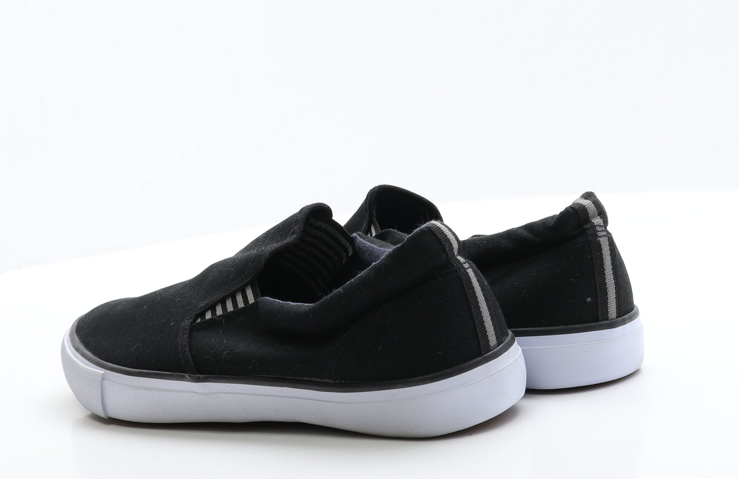 TU Mens Black  Fabric Slip On Casual 12