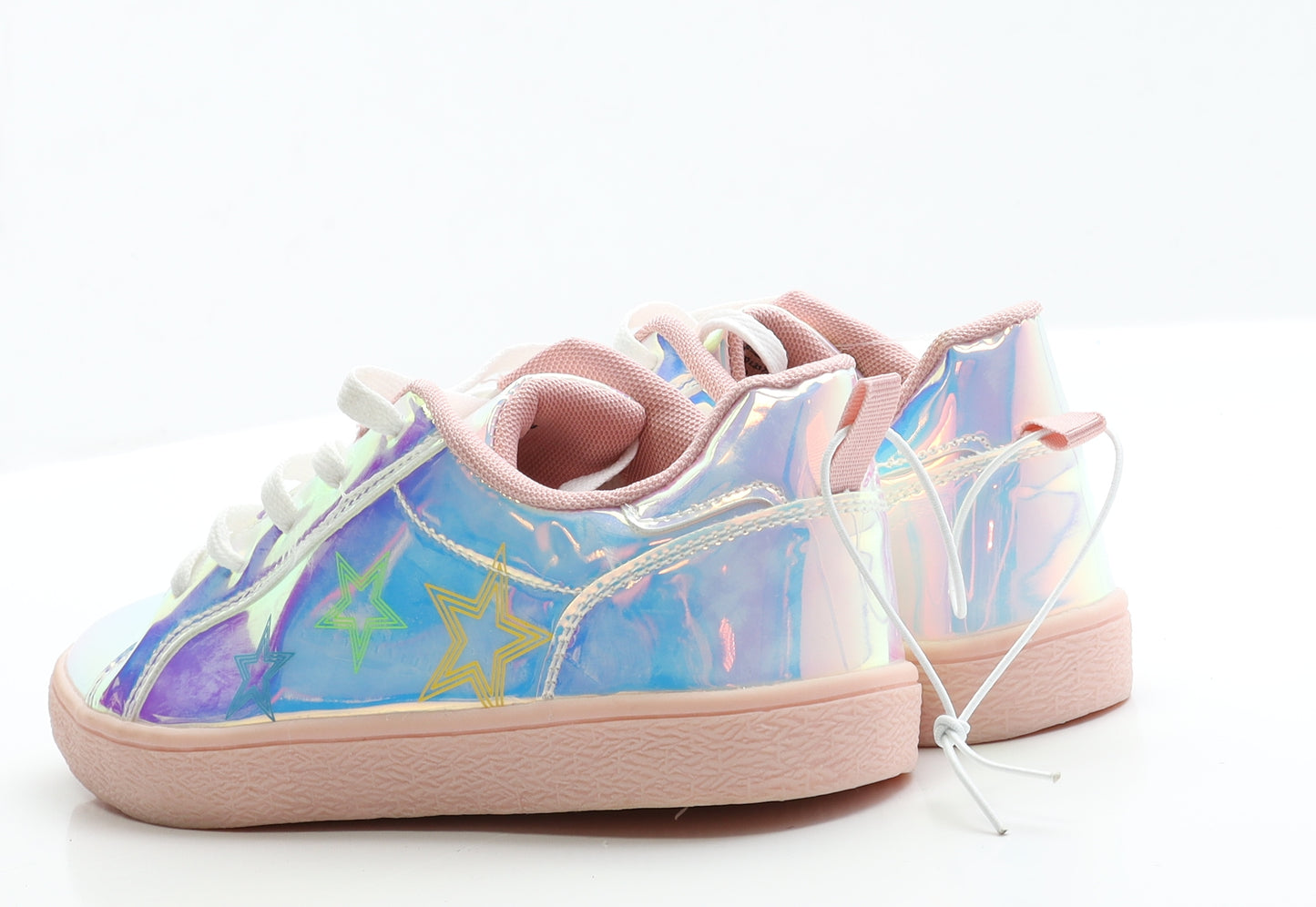 Matalan Girls Pink  Polyester Trainer  4 EUR 37  - star Detail