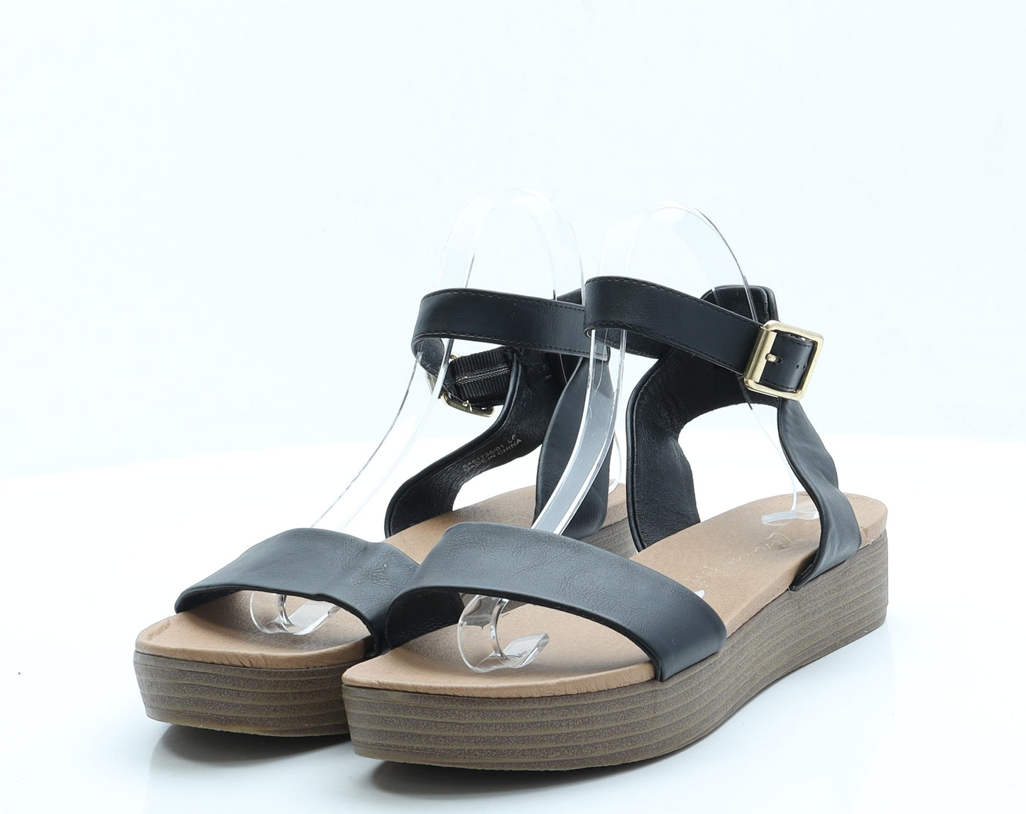 New Look Womens Black  Polyester Strappy Sandal 6 39
