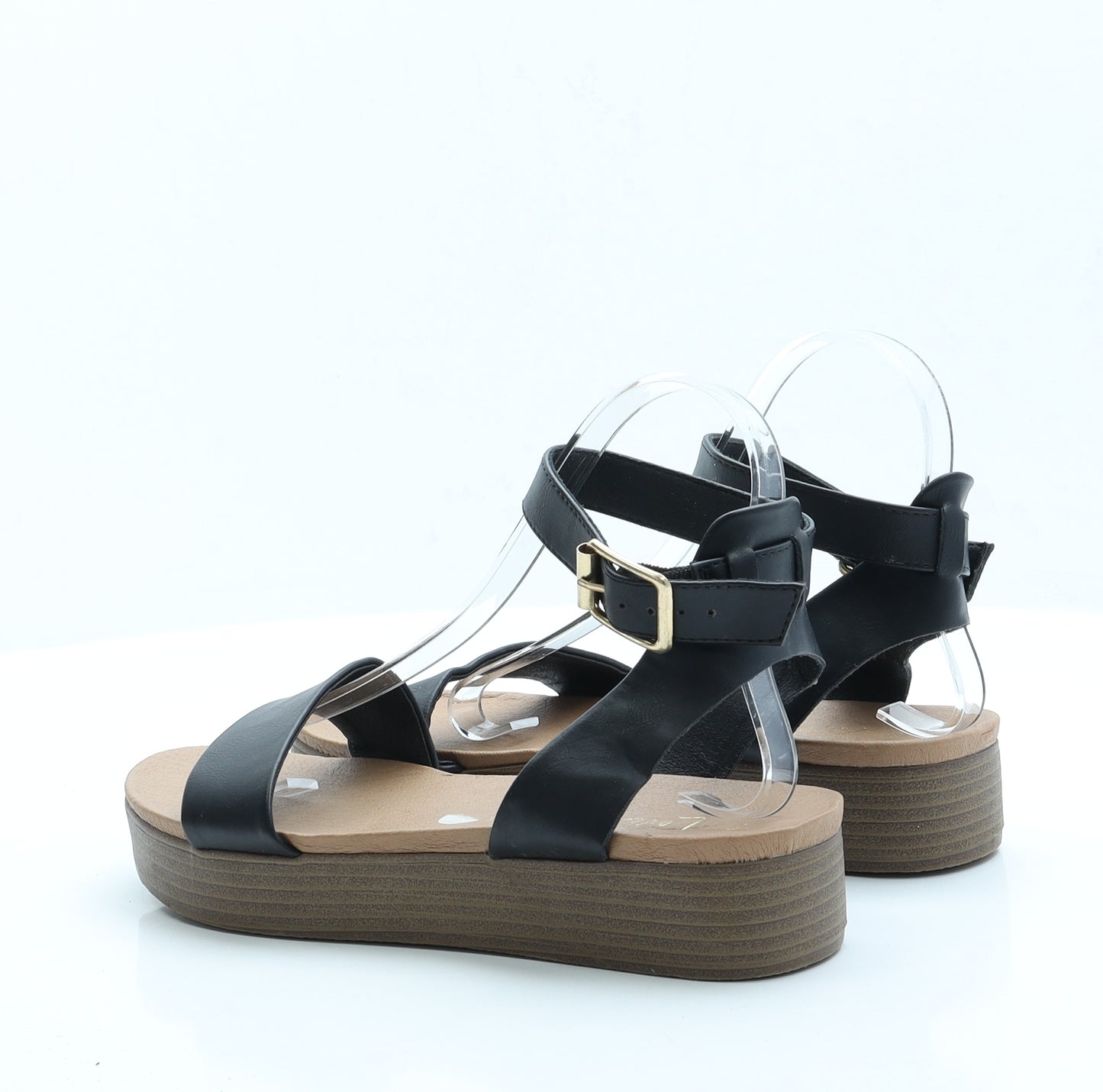 New Look Womens Black  Polyester Strappy Sandal 6 39