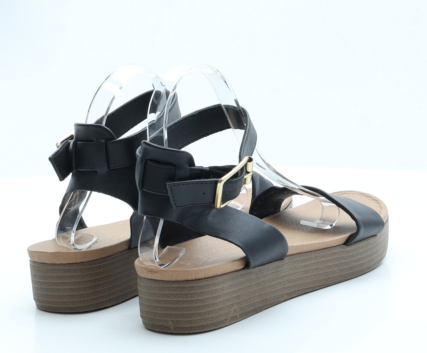 New Look Womens Black  Polyester Strappy Sandal 6 39
