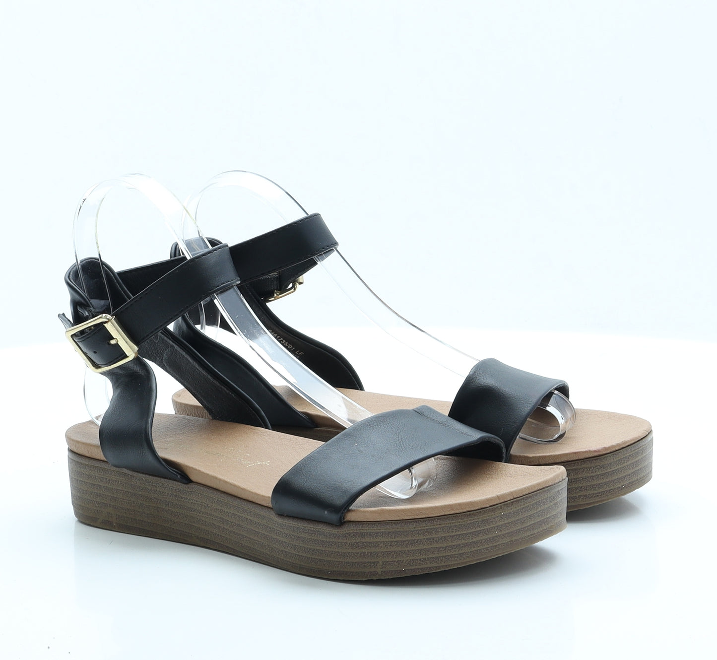 New Look Womens Black  Polyester Strappy Sandal 6 39
