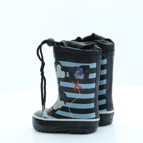 Dunnes Boys Blue Striped Rubber Wellies Boot 5 EUR 22  - Pirate