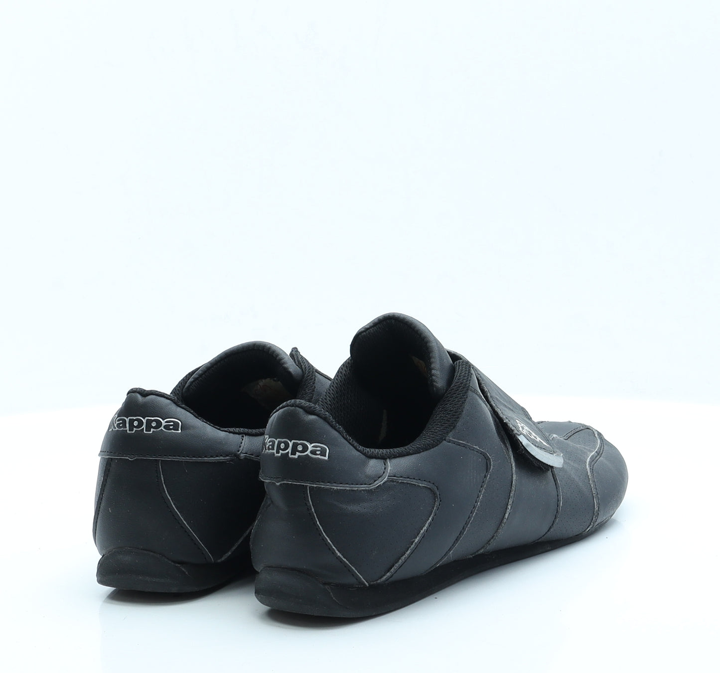 Kappa Womens Black  Faux Leather Trainer Flat 5.5