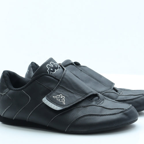 Kappa Womens Black  Faux Leather Trainer Flat 5.5