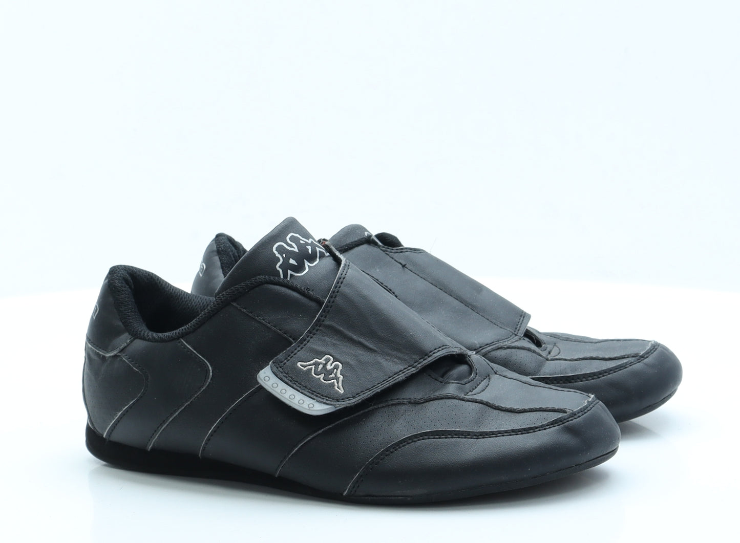 Kappa Womens Black  Faux Leather Trainer Flat 5.5