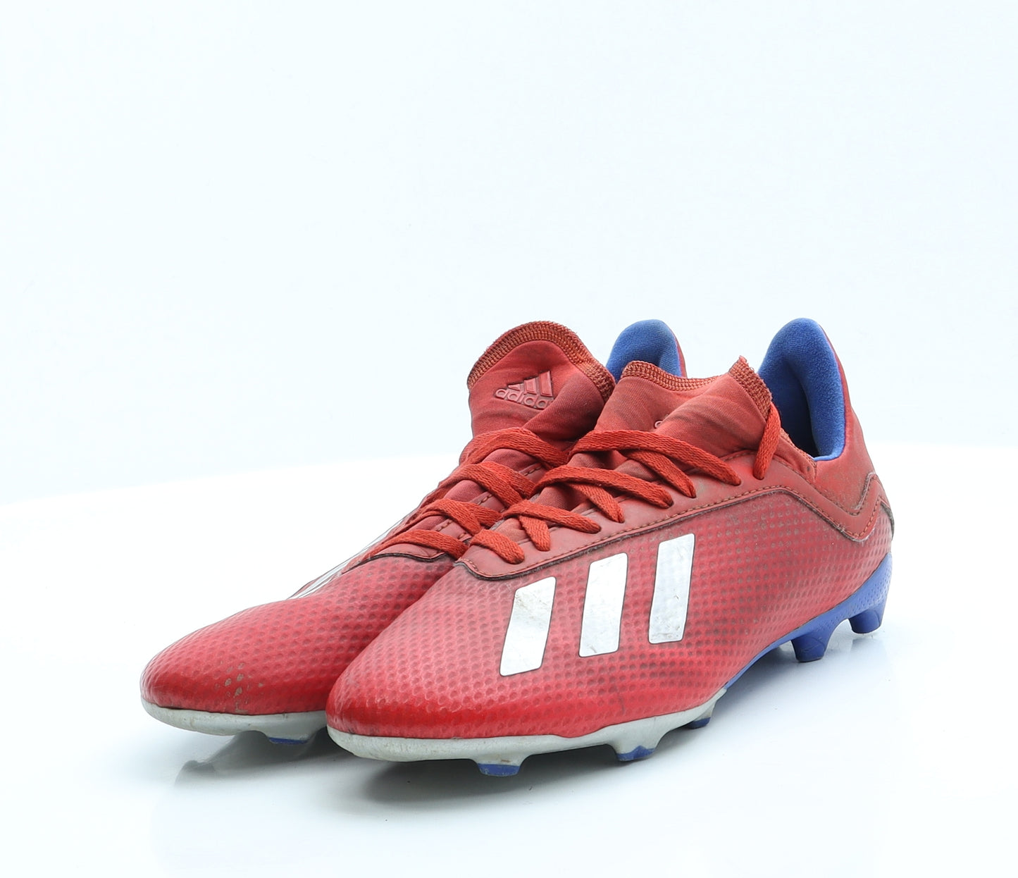 adidas Boys Red Striped Polyester Trainer Casual 4.5 EUR 37.5 US 5