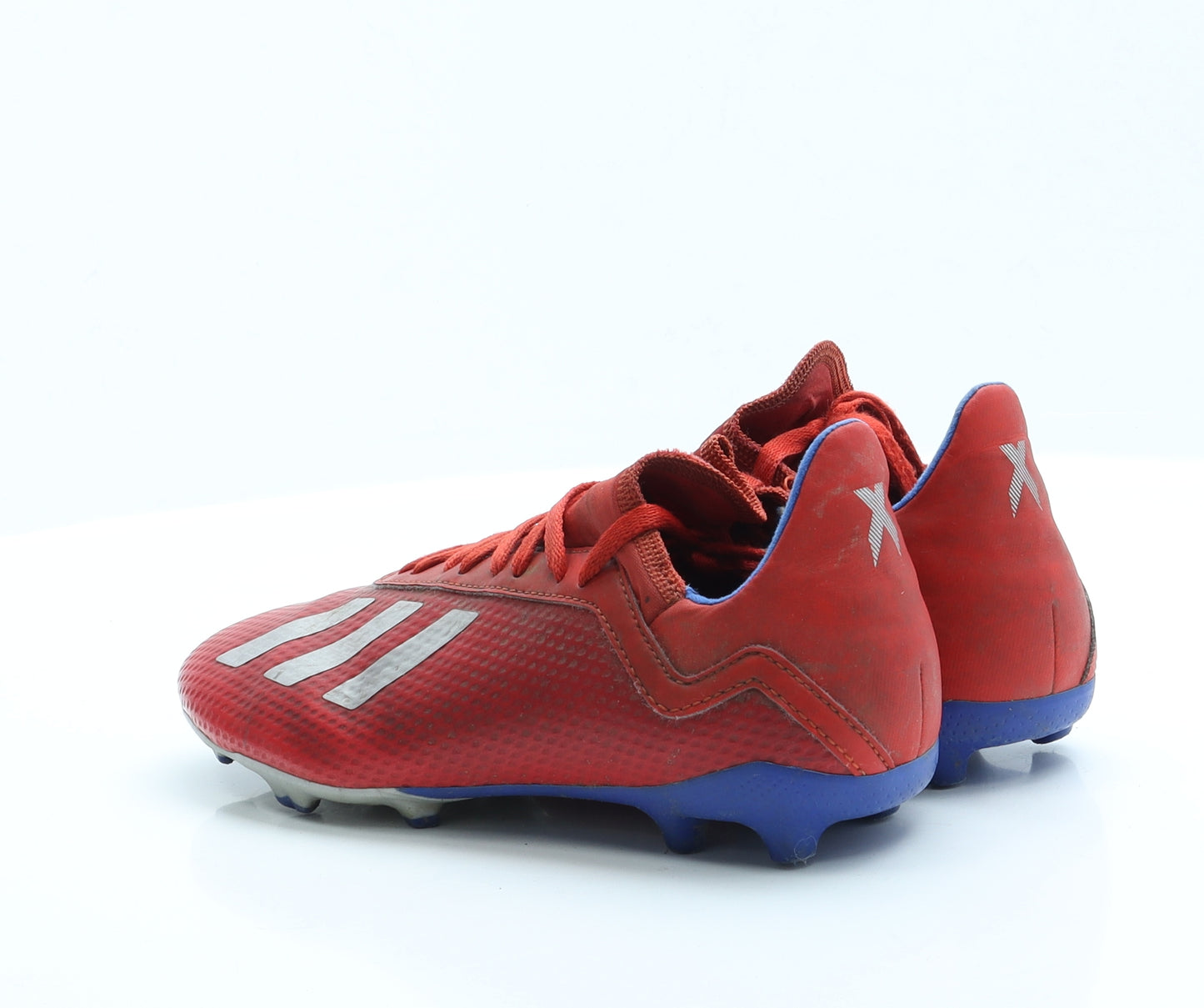 adidas Boys Red Striped Polyester Trainer Casual 4.5 EUR 37.5 US 5