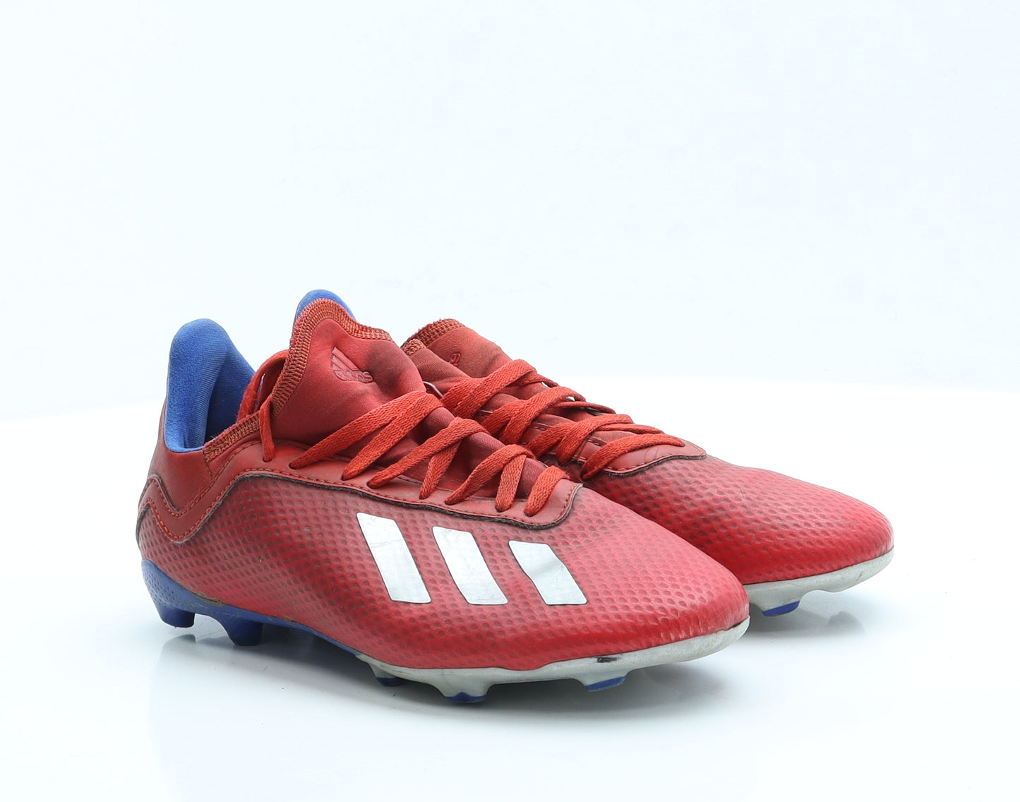 adidas Boys Red Striped Polyester Trainer Casual 4.5 EUR 37.5 US 5