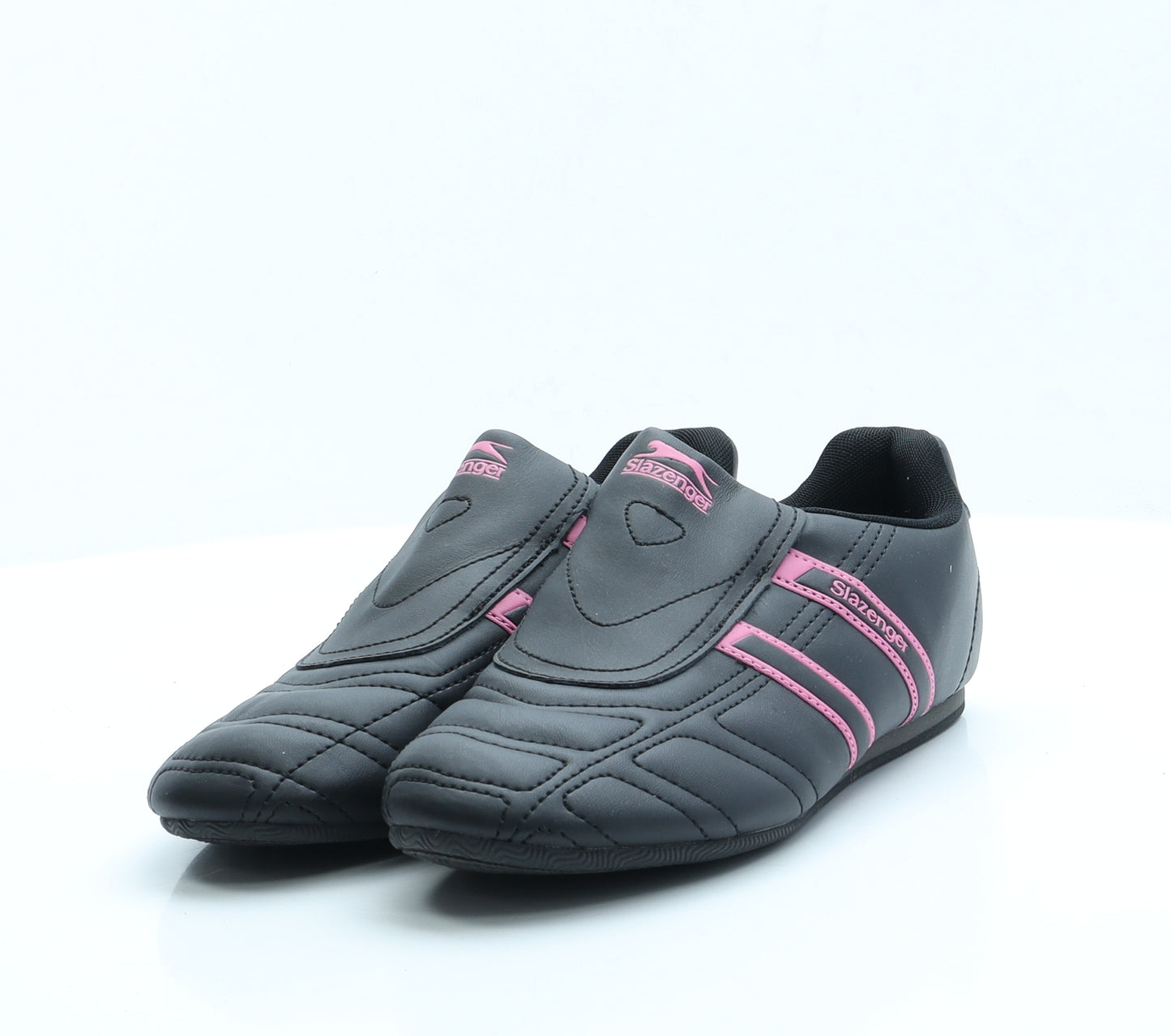 Slazenger Womens Black  Faux Leather Trainer Flat 5 38