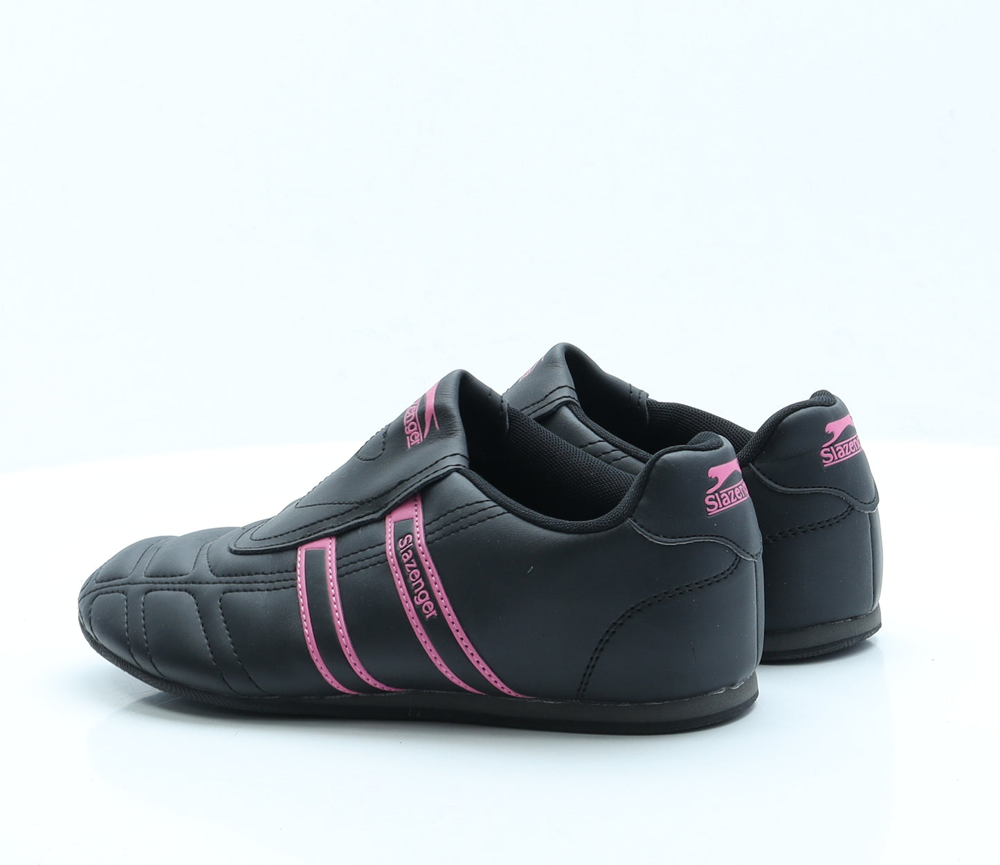 Slazenger Womens Black  Faux Leather Trainer Flat 5 38