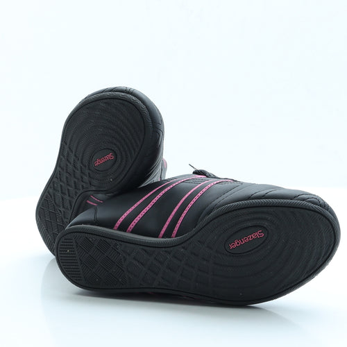Slazenger Womens Black  Faux Leather Trainer Flat 5 38