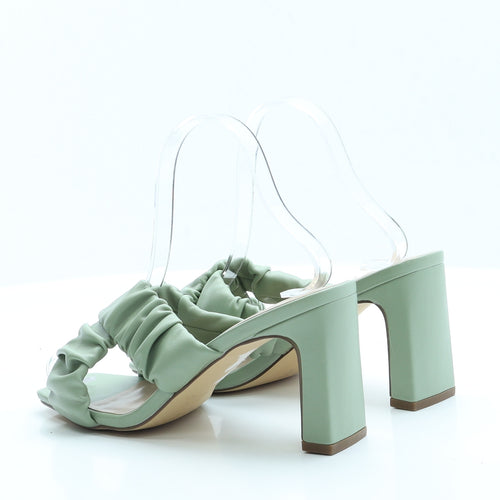 Primark Womens Green  Faux Leather Mule Heel 4 EUR 37 US 6