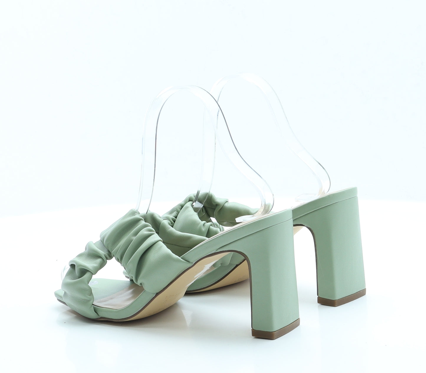 Primark Womens Green  Faux Leather Mule Heel 4 EUR 37 US 6