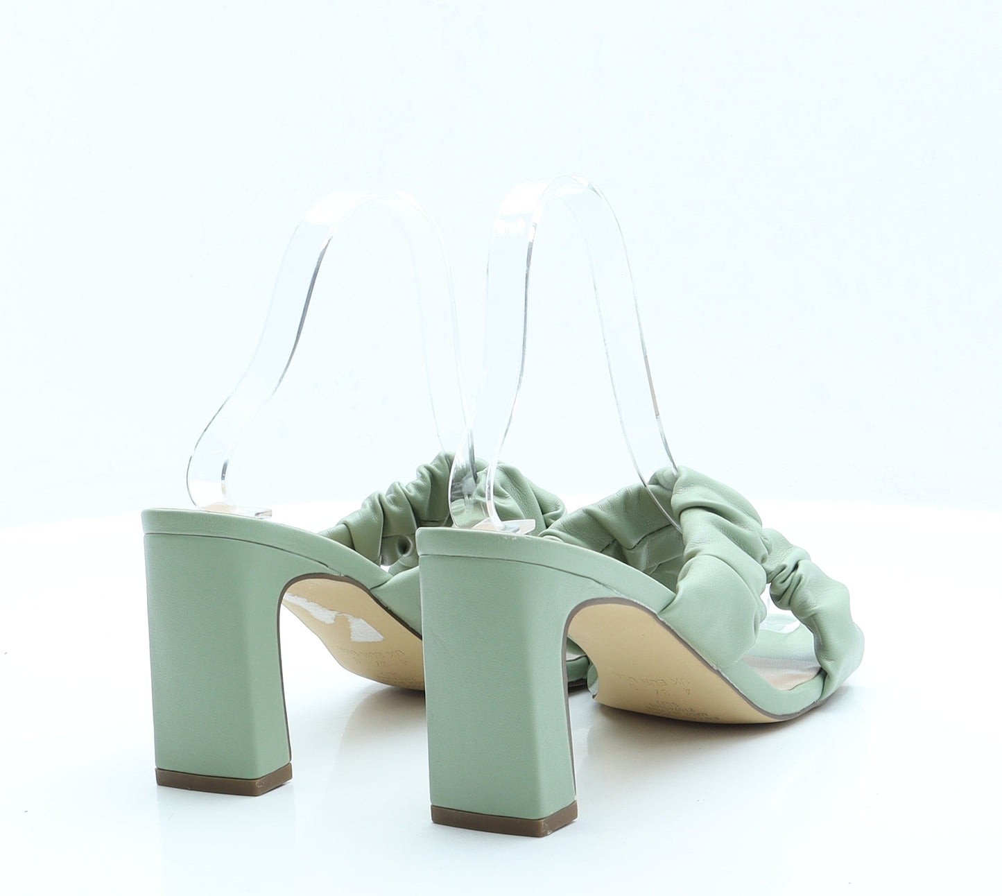 Primark Womens Green  Faux Leather Mule Heel 4 EUR 37 US 6