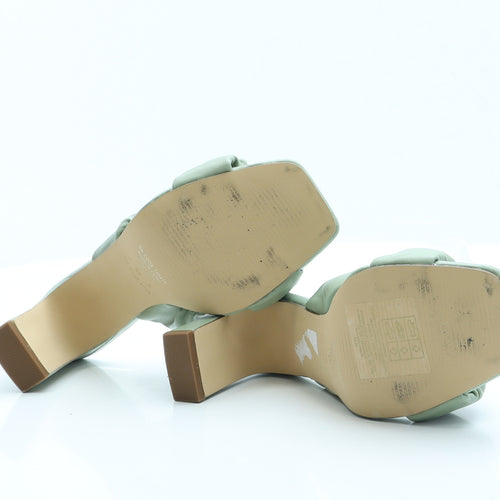 Primark Womens Green  Faux Leather Mule Heel 4 EUR 37 US 6