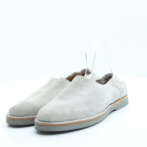 Shabbies Womens Grey  Faux Suede Loafer Flat 7 40