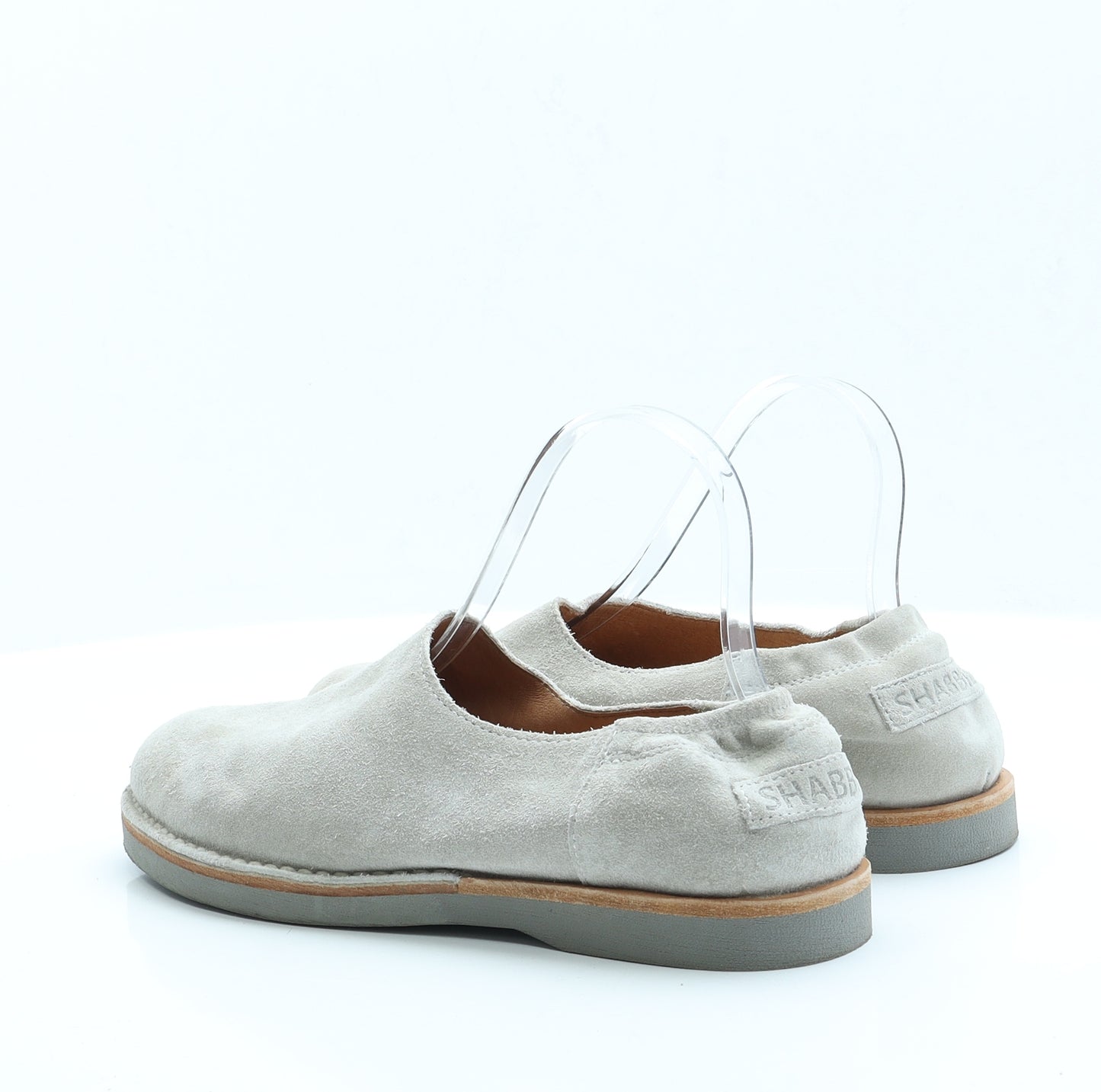 Shabbies Womens Grey  Faux Suede Loafer Flat 7 40