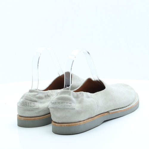 Shabbies Womens Grey  Faux Suede Loafer Flat 7 40