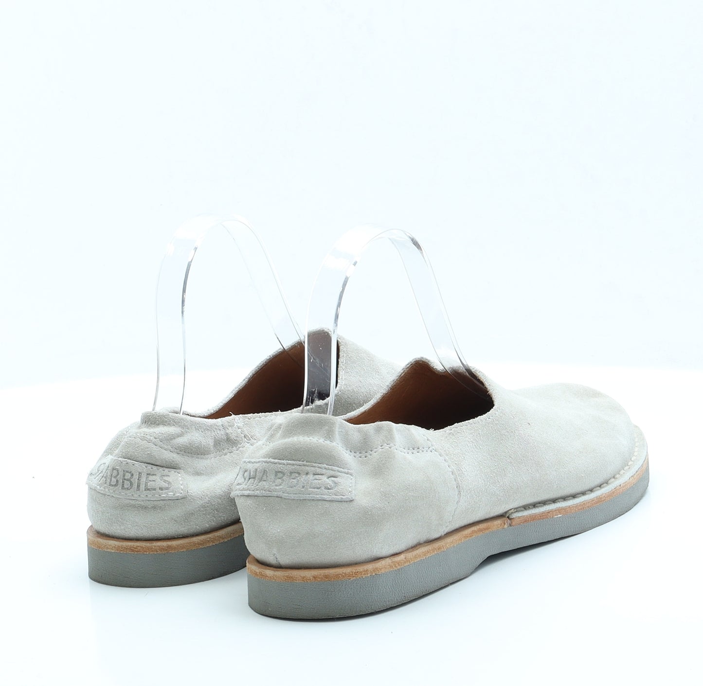 Shabbies Womens Grey  Faux Suede Loafer Flat 7 40