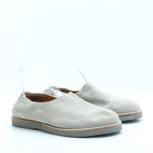 Shabbies Womens Grey  Faux Suede Loafer Flat 7 40