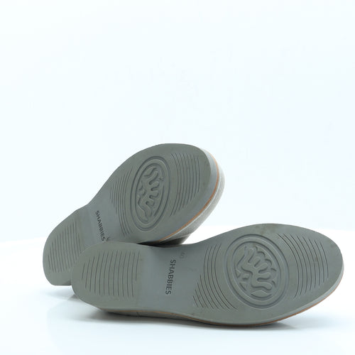 Shabbies Womens Grey  Faux Suede Loafer Flat 7 40