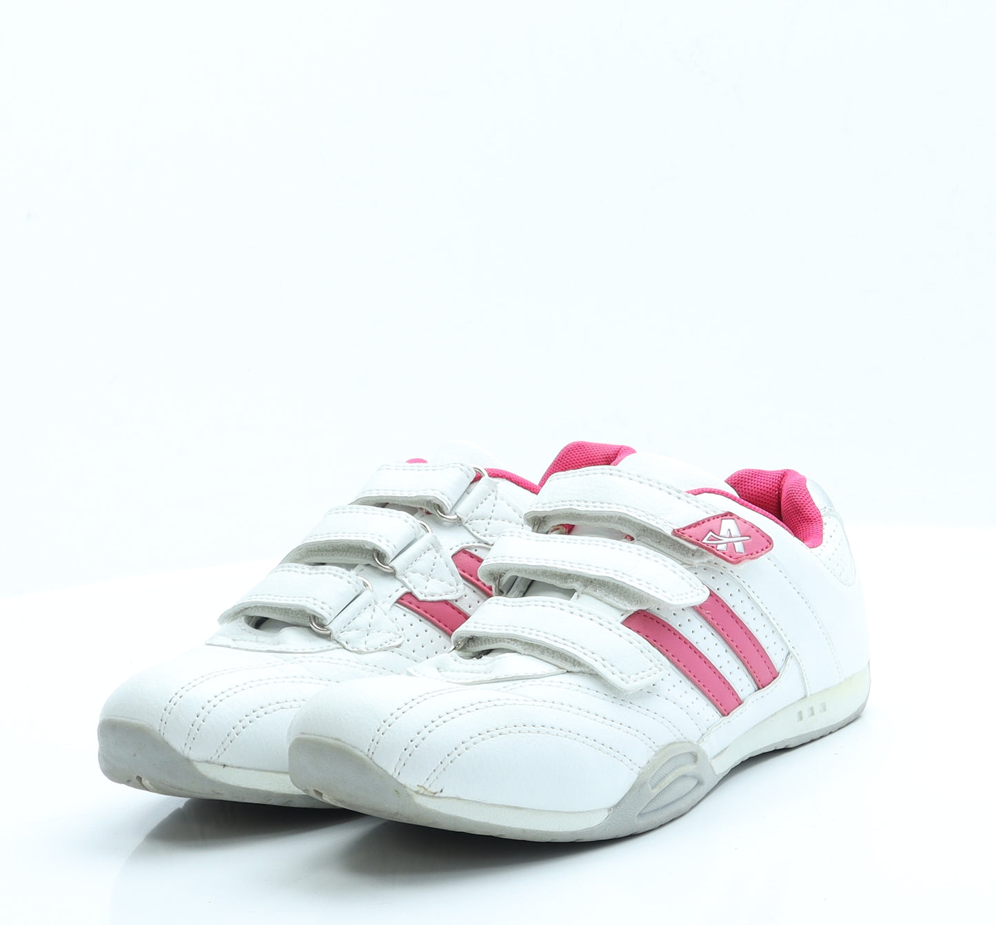 LA Gear Womens White Striped Polyester Trainer Casual 5 38