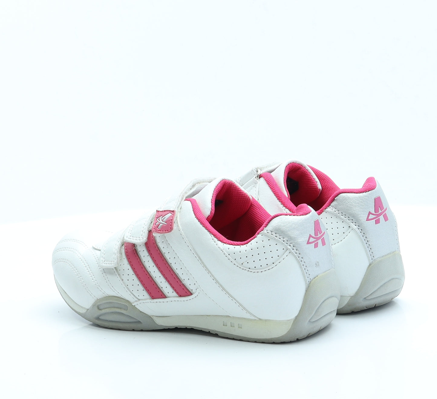 LA Gear Womens White Striped Polyester Trainer Casual 5 38