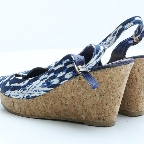 Dunnes Womens Blue  Polyester Slingback Sandal 5 EUR 38
