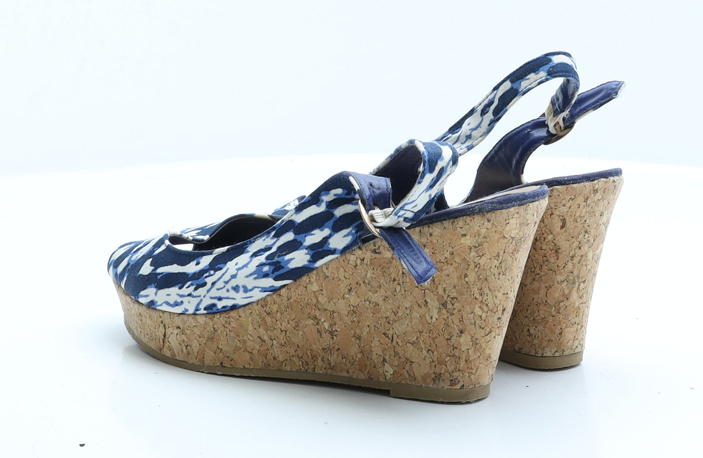 Dunnes Womens Blue  Polyester Slingback Sandal 5 EUR 38
