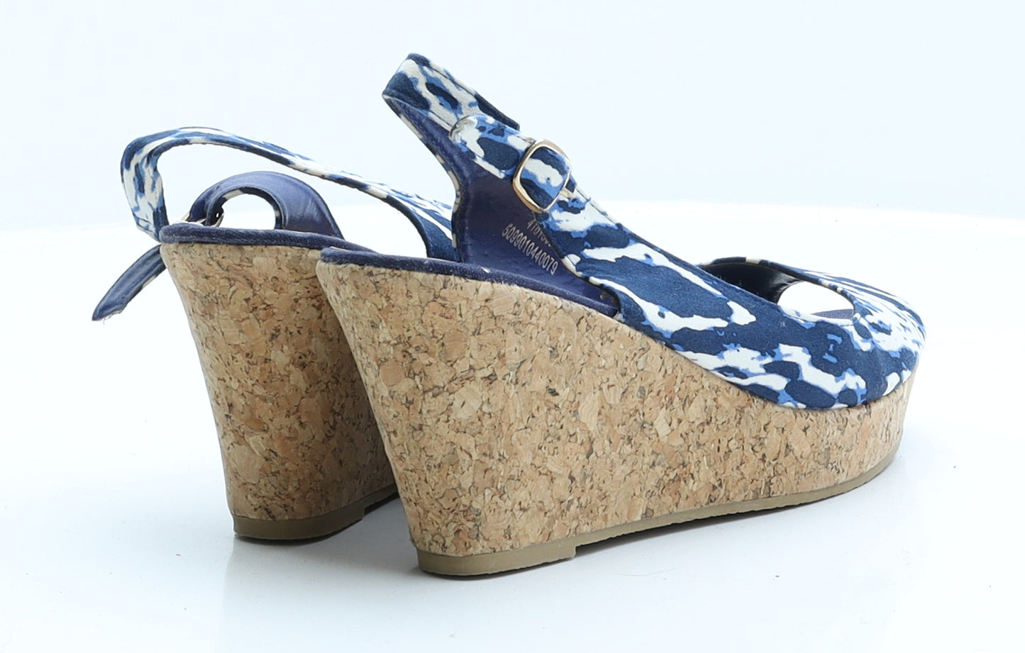 Dunnes Womens Blue  Polyester Slingback Sandal 5 EUR 38