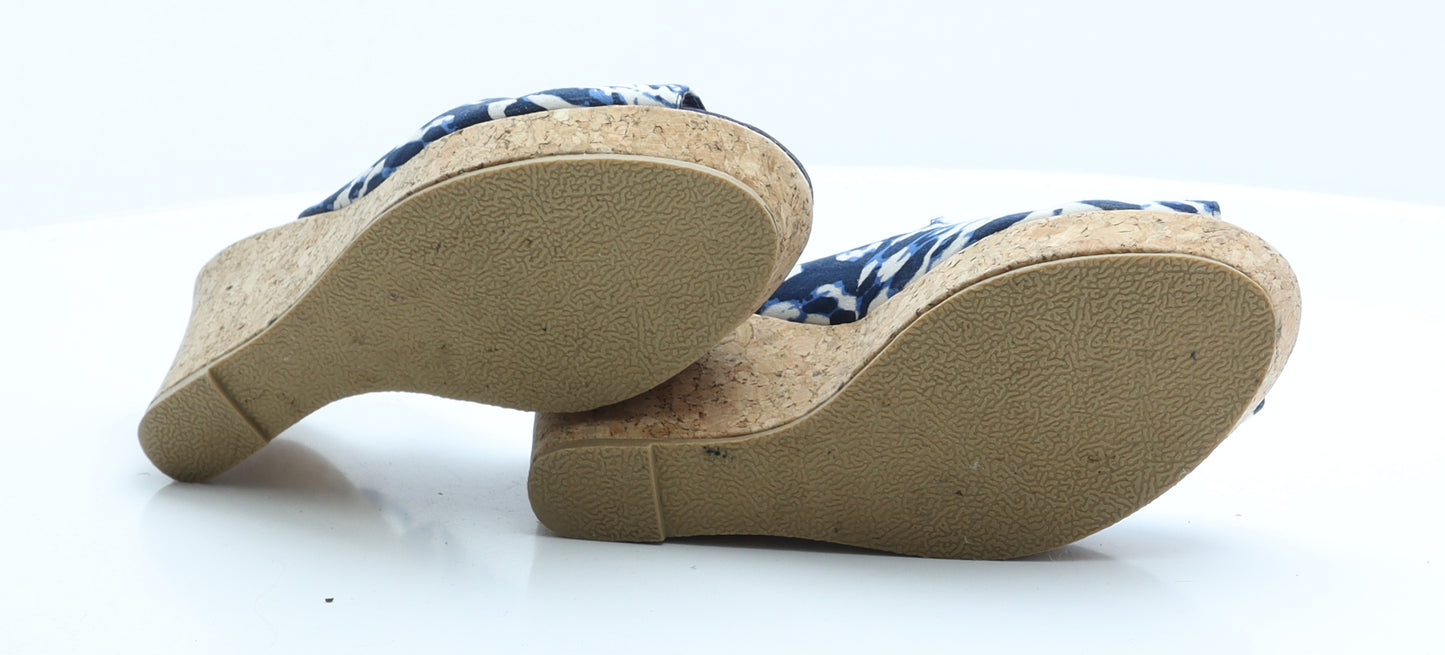 Dunnes Womens Blue  Polyester Slingback Sandal 5 EUR 38