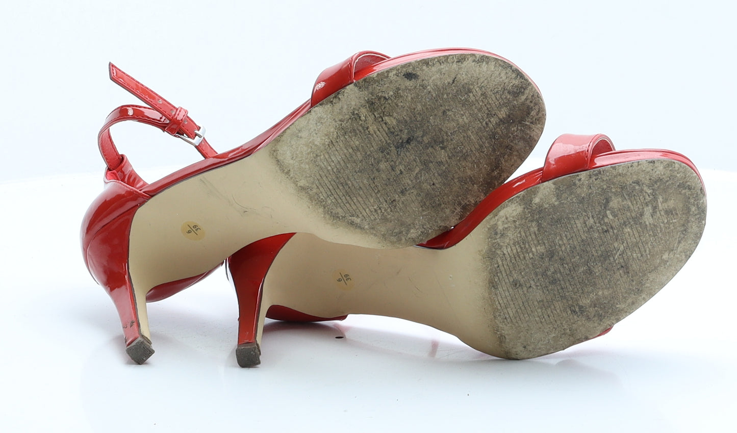 NEXT Womens Red  Faux Leather Strappy Heel 6 EUR 39