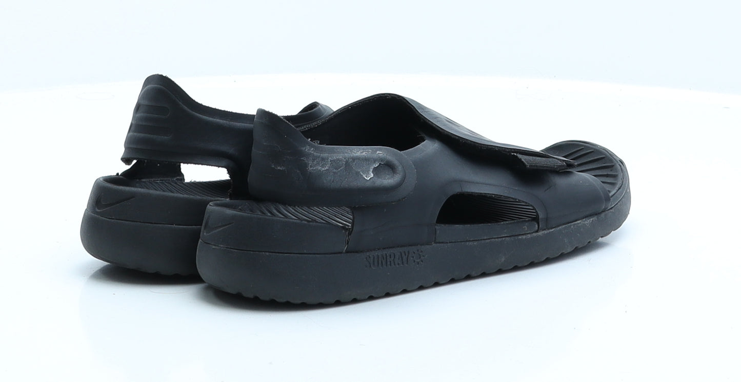 Nike Boys Black  Rubber Slip On Sandal 1.5 EUR 33.5