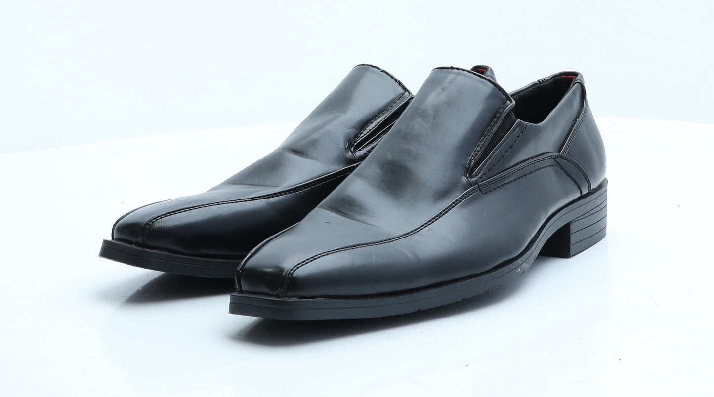 Preworn Mens Black  Faux Leather Oxford Dress 9 EUR 42
