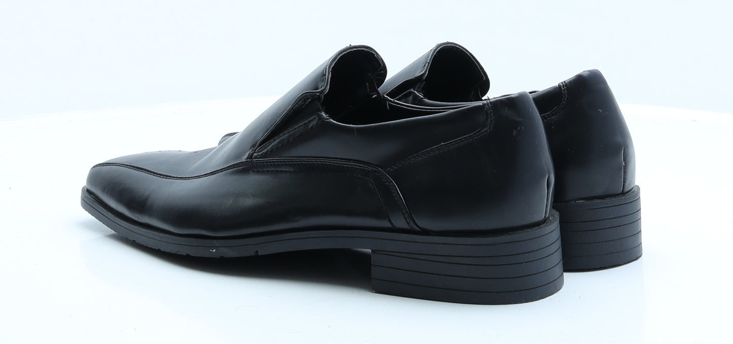 Preworn Mens Black  Faux Leather Oxford Dress 9 EUR 42