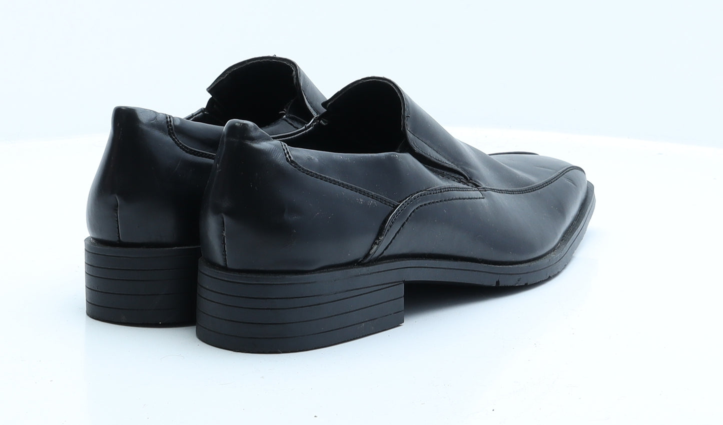 Preworn Mens Black  Faux Leather Oxford Dress 9 EUR 42
